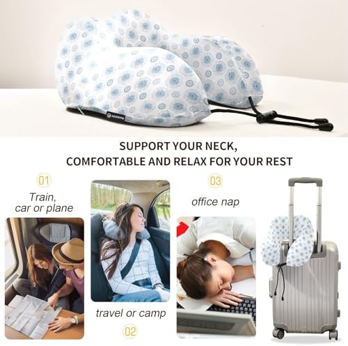 ALAZA Memory Foam Neck Pillow - Washable Portable