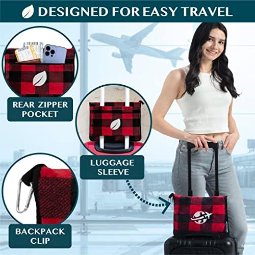 PAVILIA Travel Blanket Set - Lightweight Airplane Comfort