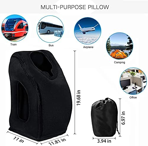 VinMas Inflatable Travel Pillow - Portable for Airplanes Trains Cars Office Napping