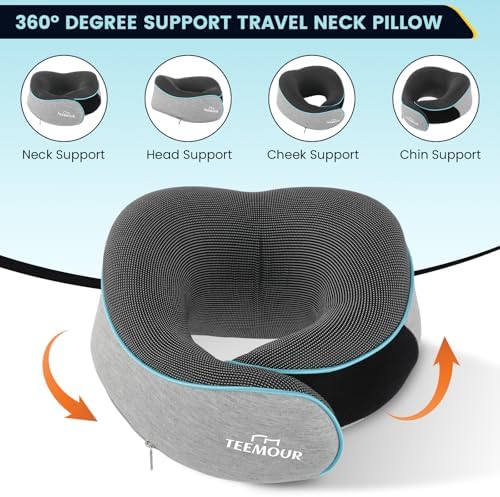 Adjustable NO Trouble 360 Neck Pillow for Airplane Travel