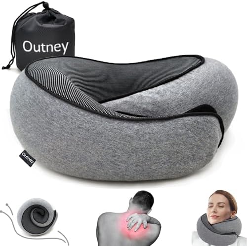 Supportive 100 Memory Foam Neck Pillow for Travel