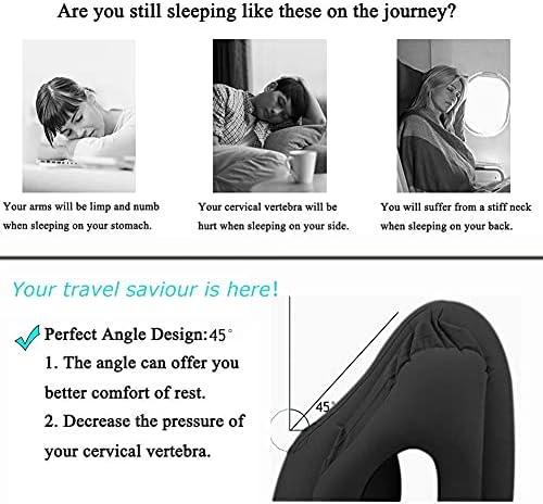 VinMas Inflatable Travel Pillow - Portable for Airplanes Trains Cars Office Napping