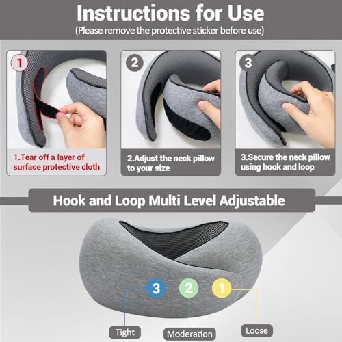 Supportive 100 Memory Foam Neck Pillow for Travel