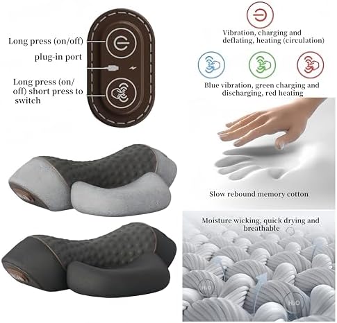 Therapillow Neck Massager Traction Vibration Heat for Neck Shoulder Relief