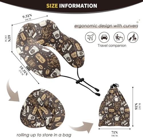 ALAZA Neck Travel Pillow Memory Foam Portable