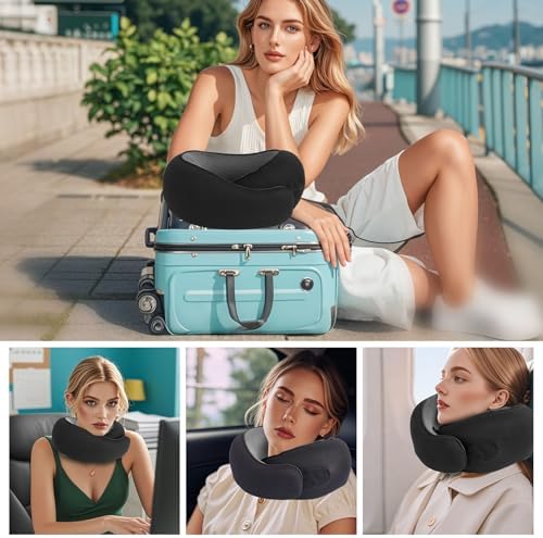 Memory Foam Travel Neck Pillow Black