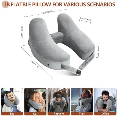 Inflatable Travel Neck Pillow for Bus Car Airplane Train Office