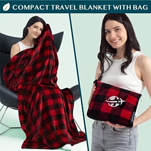 PAVILIA Travel Blanket Set - Lightweight Airplane Comfort