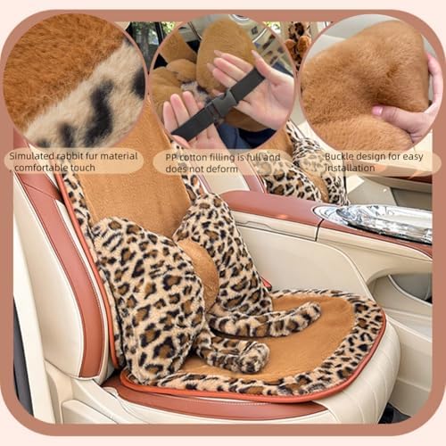 Luxury Plush Bow Car Headrest Lumbar Pillow Set for Comfort Style