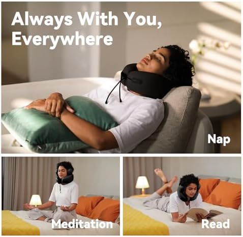 Travel Pillow with Noise Cancelling and Memory Foam Support