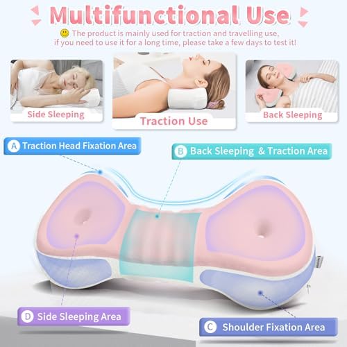 Mixiniso Neck Support Pillow with Traction Function and Portable Bag