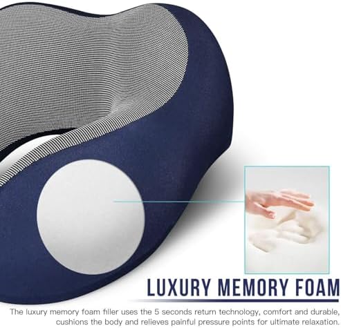 CrazyMart Compact Ergonomic Travel Pillow for Airplane Car Use