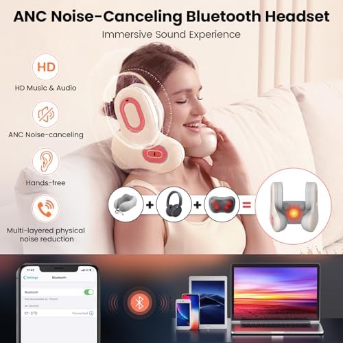 Ublives Travel Neck Pillow with Bluetooth Headset Massage