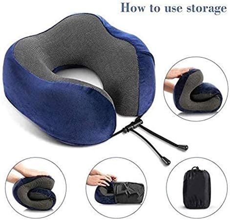 Adjustable Memory Foam Travel Pillow for Airplane Sleep