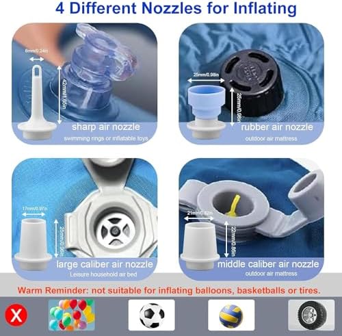 Electric Pump for Inflatables with 1500mAh Rechargeable Battery