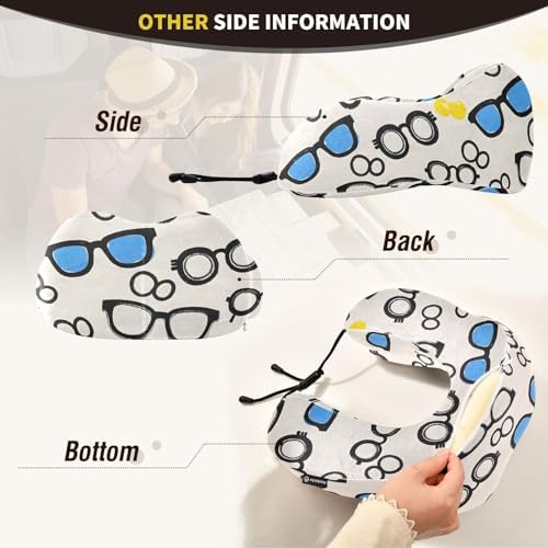 ALAZA Memory Foam Neck Pillow for Airplanes Portable Comfortable