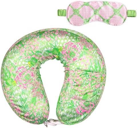 Lilly Pulitzer Airplane Travel Essentials - Neck Pillow Eye Mask