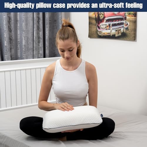 Memory Foam Pillow Temperature Regulating Long-Lasting Travel Camping White