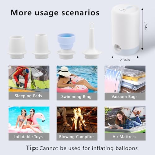 Electric Pump for Inflatables with 1500mAh Rechargeable Battery