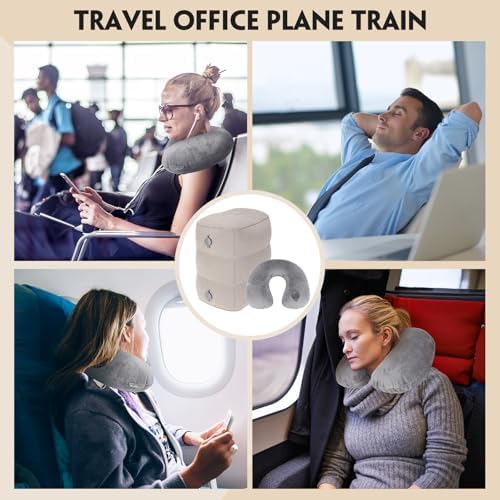 Adjustable Travel Neck Pillow and Footrest Package