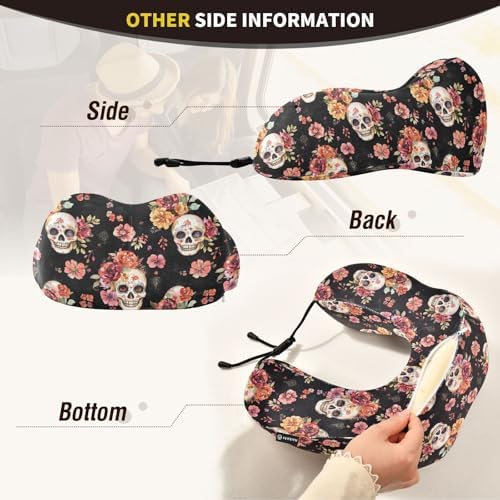 ALAVA Memory Foam Neck Travel Pillow - Washable Portable for Airplanes