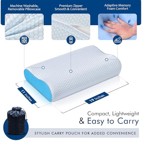 Memory Foam Pillow for Neck Support and Snoring Reduction