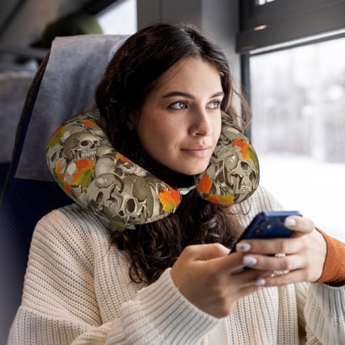 DZUAIKIT Travel Pillow with Memory Foam and Maple Leaves Design