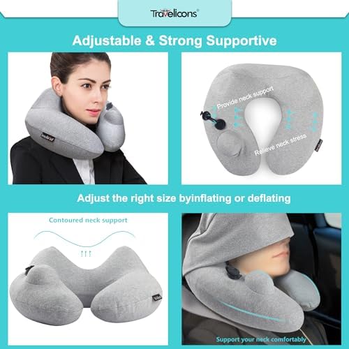 Adjustable Travel Pillow with Split-Hump Design