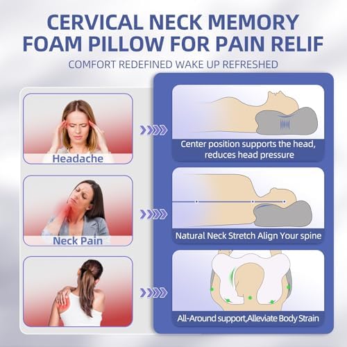 FUNCCUBE Cervical Neck Pillow with Cooling Case