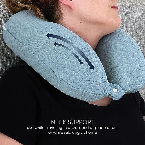 BODIPEDIC U-Neck Support Memory Foam Pillow 13x13 Slate Grey