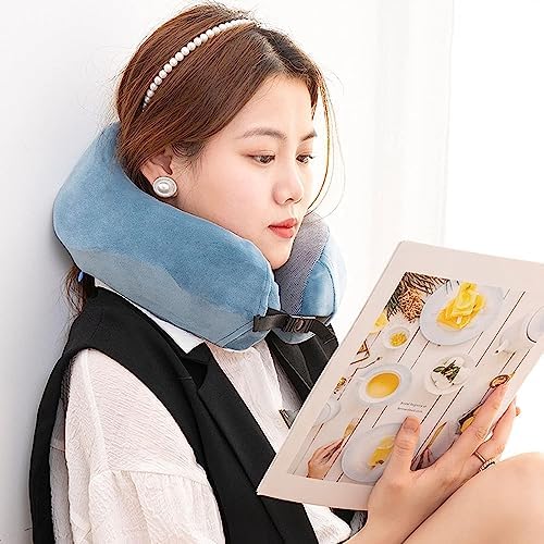 Ergonomic Memory Foam Neck Pillow for Airplane Travel