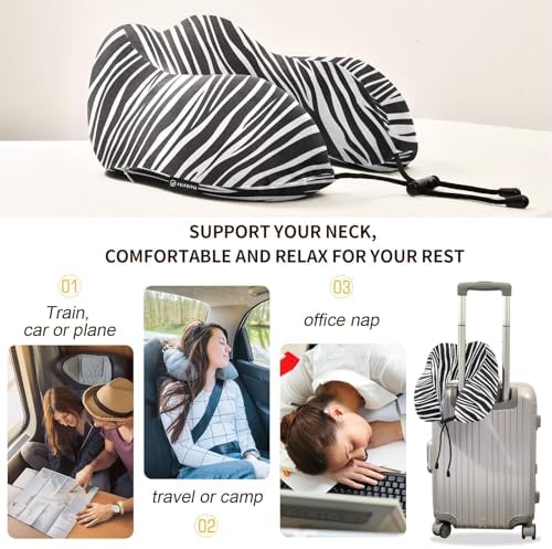 ALAZA Travel Neck Pillow Airplane Washable Memory Foam Comfort