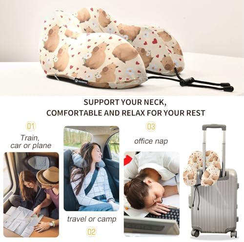 Memory Foam Neck and Shoulder Pillow for Travel and Sleeping
