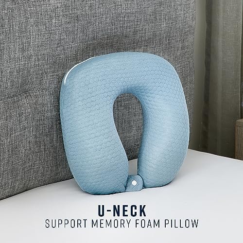 BODIPEDIC U-Neck Support Memory Foam Pillow 13x13 Slate Grey